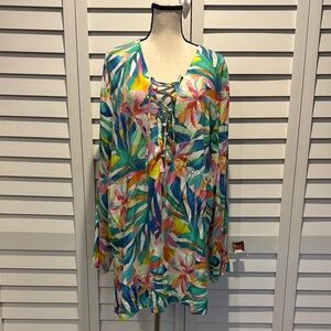 La Blanca Multicolor Floral Swim Coverup